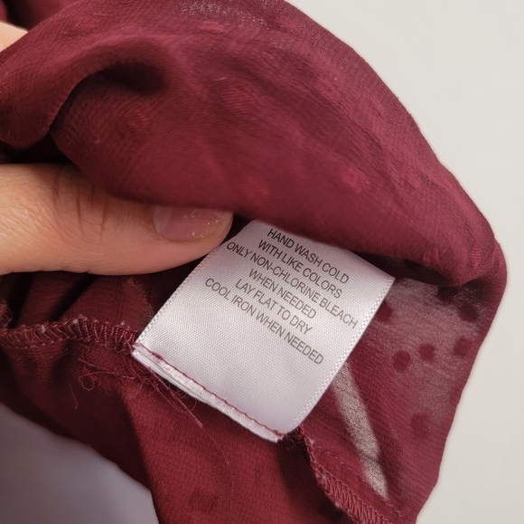 MODCLOTH Burgundy Pam Breeze-ly Long-Sleeve Tunic - Women SMALL - Picture 8 of 12
